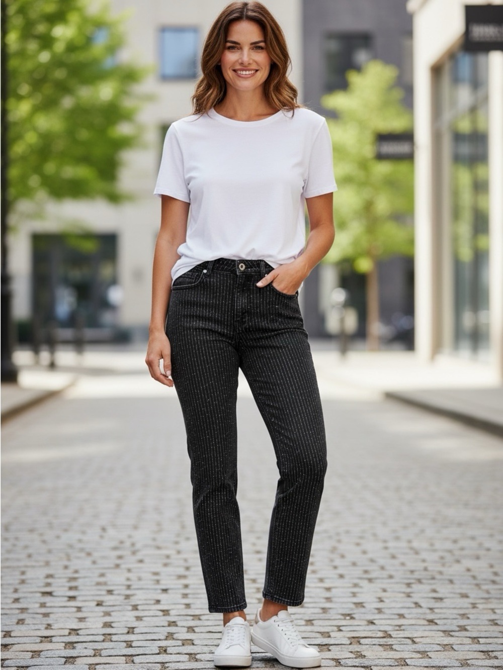 Zara Black Stones Straight Leg Jeans Size 2
